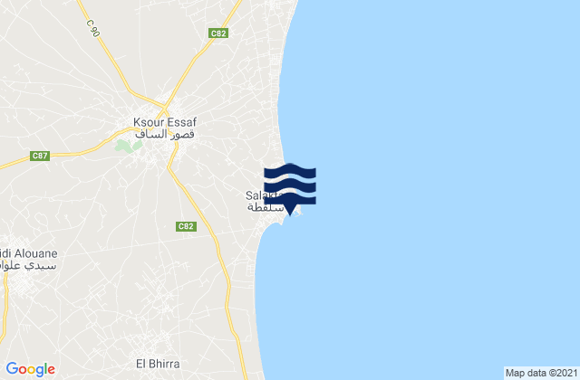 Salakta, Tunisia tide times map