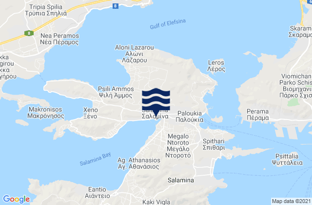 Salamina, Greece tide times map