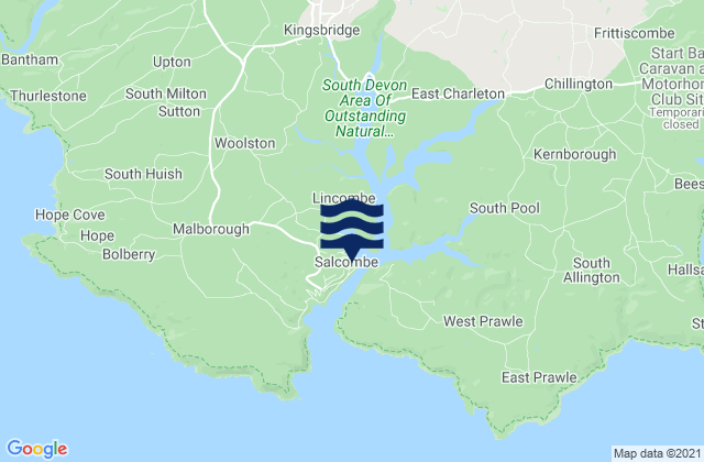 Salcombe, United Kingdom tide times map