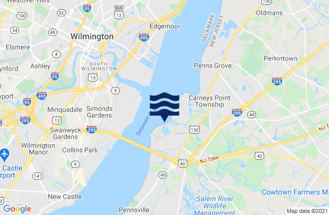 Salem Canal entrance River, United States tide chart map