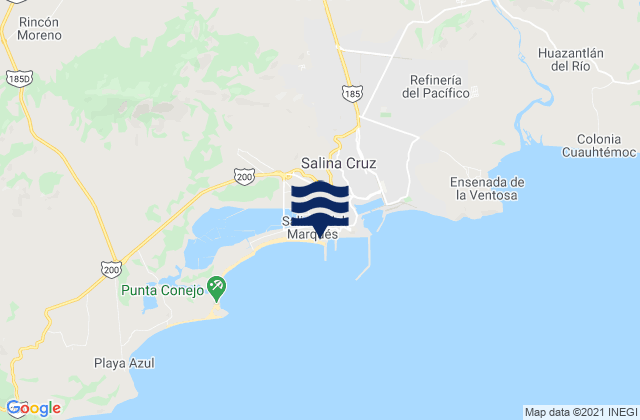Salina Cruz, Mexico tide times map