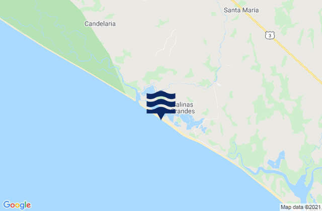 Salinas Grandes, Nicaragua tide times map