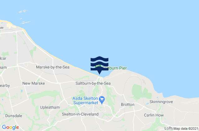 Saltburn Beach, United Kingdom tide times map