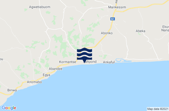 Saltpond, Ghana tide times map