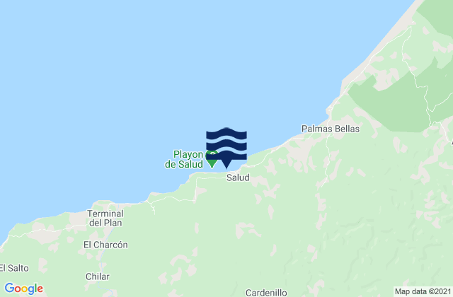 Salud, Panama tide times map