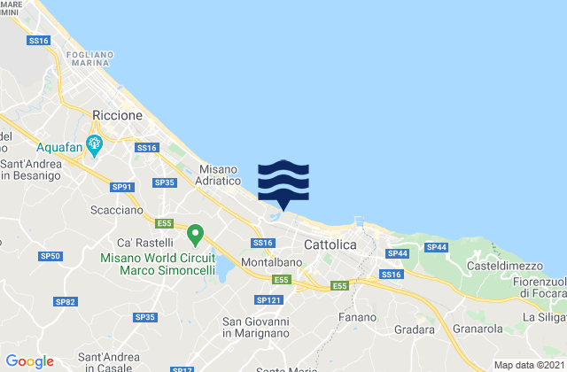 Saludecio, Italy tide times map
