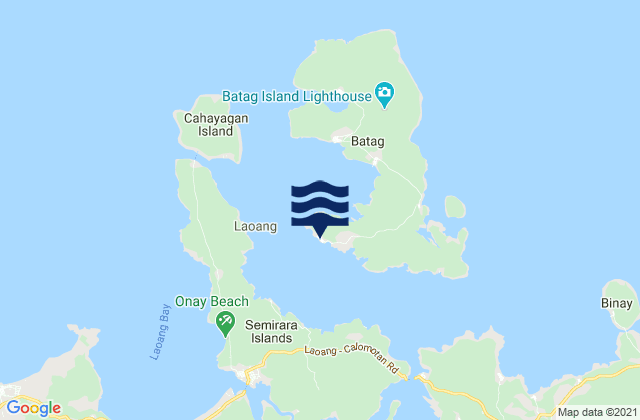 Salvacion, Philippines tide times map