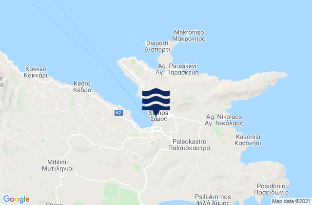 Samos, Greece tide times map