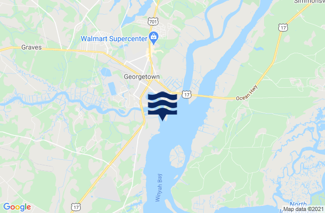 Sampit River entrance, United States tide chart map