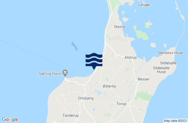 Samso Kommune, Denmark tide times map