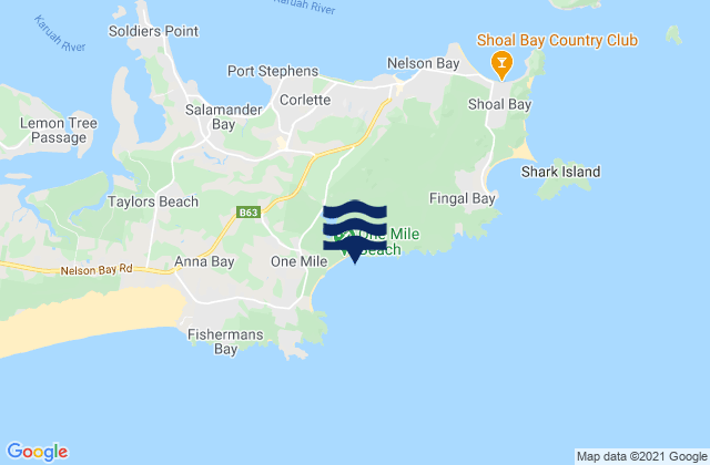 Samurai Beach, Australia tide times map