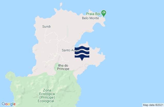 San Antonio Bay Ilha do Principe, Sao Tome and Principe tide times map