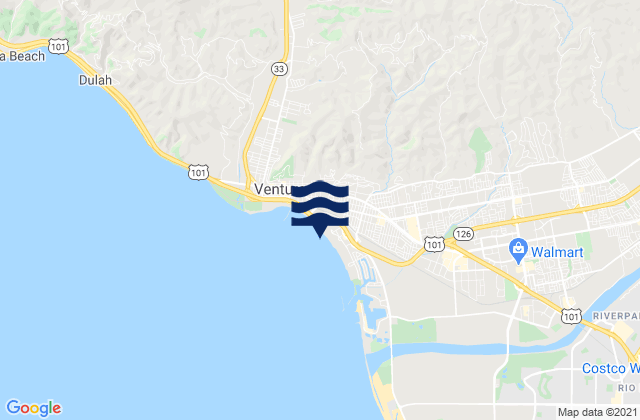 San Buenaventura State Beach, United States tide chart map