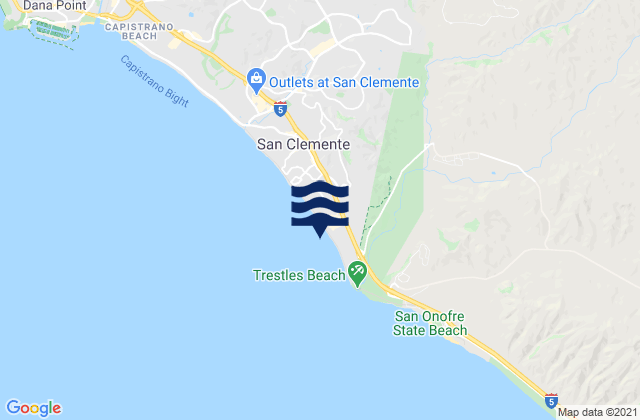 San Clemente State Beach, United States tide chart map
