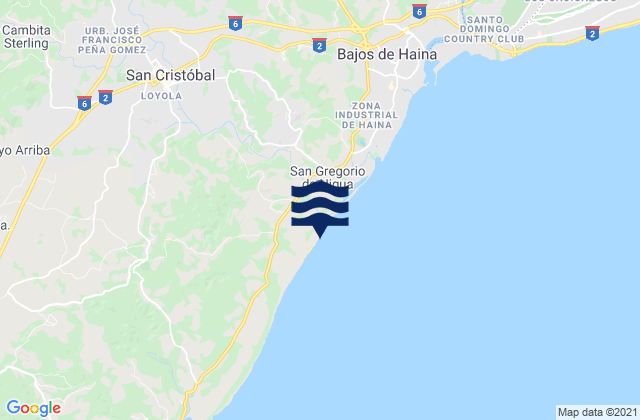 San Cristobal, Dominican Republic tide times map