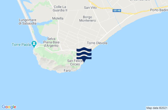 San Felice Circeo, Italy tide times map