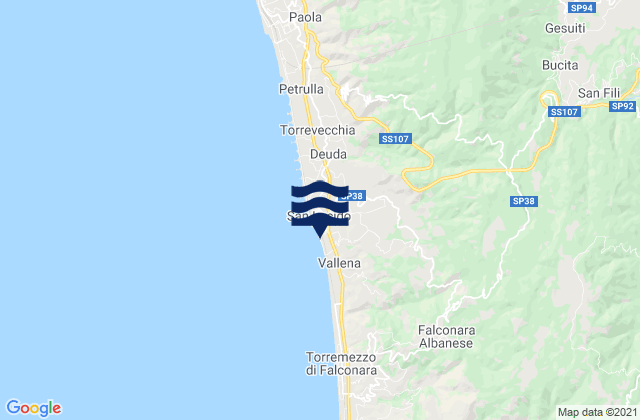 San Fili, Italy tide times map