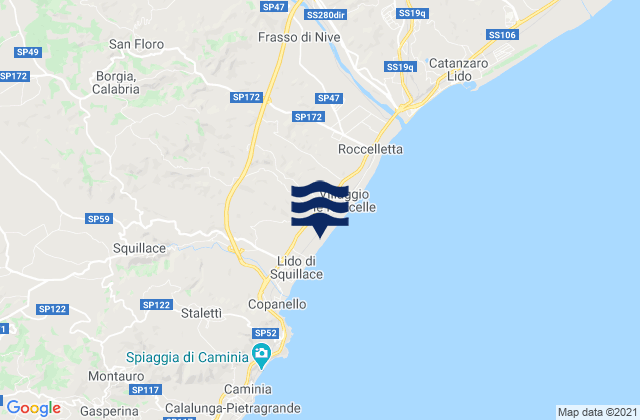 San Floro, Italy tide times map