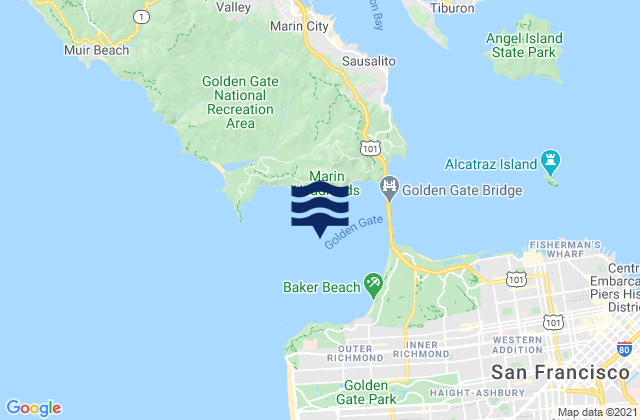 San Francisco Bay Entrance (Outside), United States tide chart map