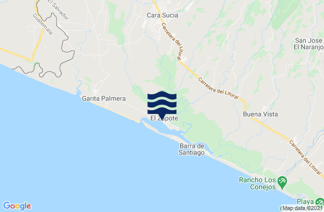 San Francisco Menendez, El Salvador tide times map