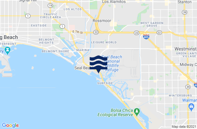 San Gabriel Rivermouth, United States tide chart map