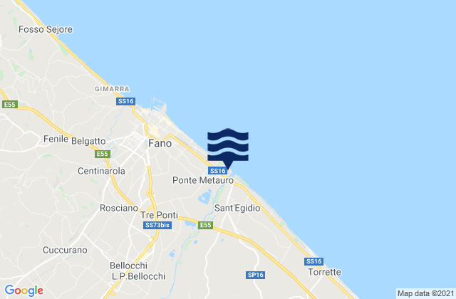 San Giorgio di Pesaro, Italy tide times map