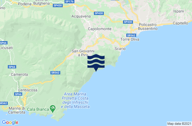 San Giovanni A Piro, Italy tide times map