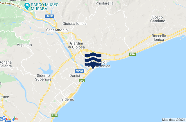 San Giovanni di Gerace, Italy tide times map