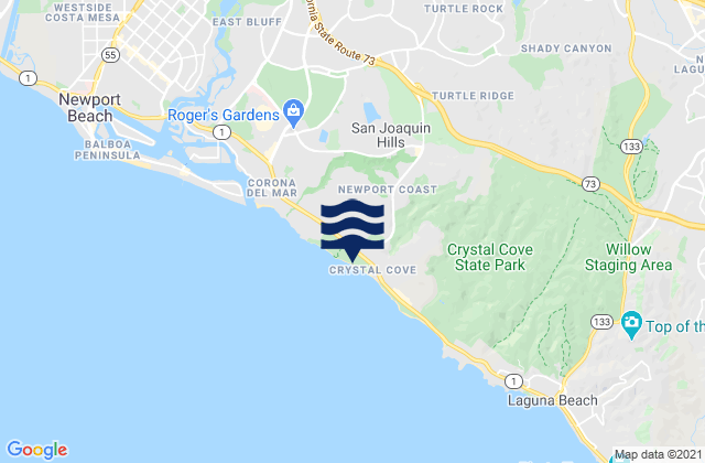 San Joaquin Hills, United States tide chart map
