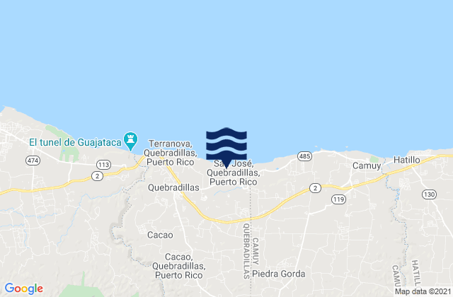 San Jose Barrio, Puerto Rico tide times map