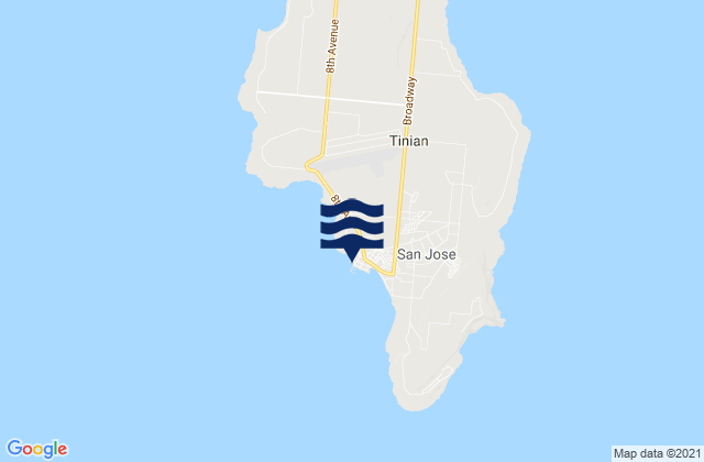 San Jose Village, Northern Mariana Islands tide times map