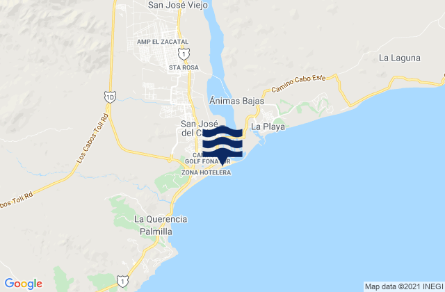 San Jose del Cabo, Mexico tide times map