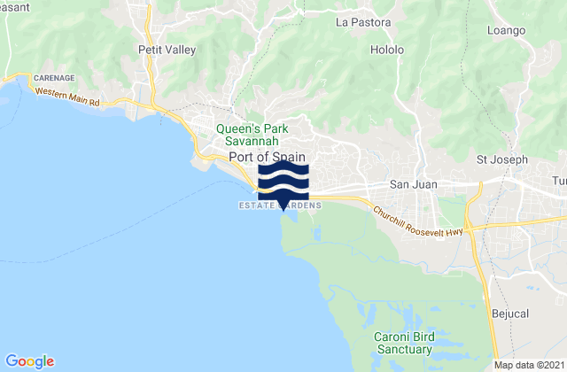 San Juan/Laventille, Trinidad and Tobago tide times map