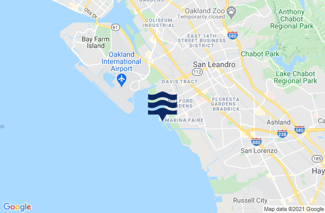 San Leandro Marina, United States tide chart map