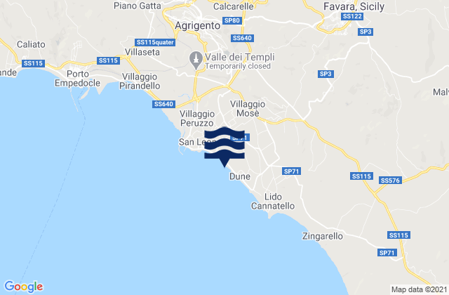San Leone, Italy tide times map