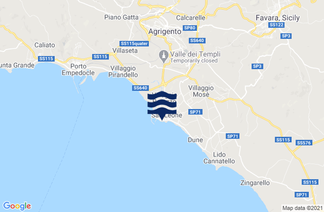 San Leone Mose, Italy tide times map