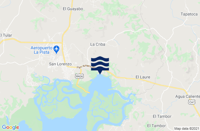 San Lorenzo, Honduras tide times map