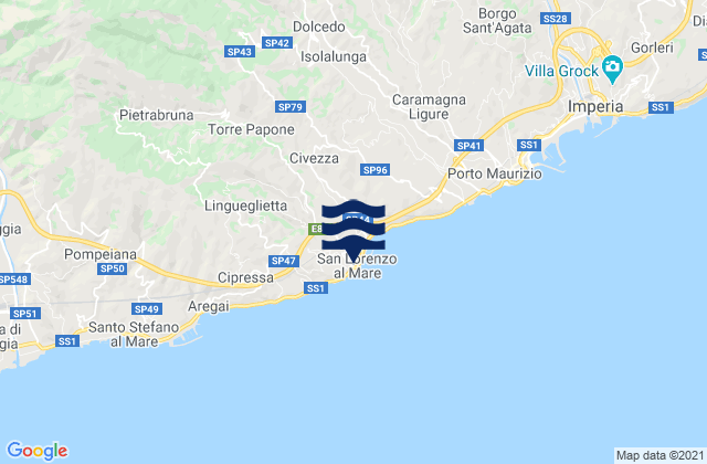 San Lorenzo al Mare, Italy tide times map