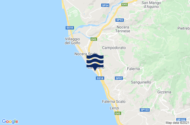San Mango d'Aquino, Italy tide times map