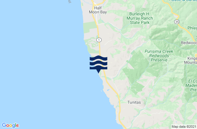 San Mateo County, United States tide chart map