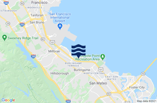 San Mateo, United States tide chart map