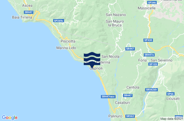 San Mauro la Bruca, Italy tide times map