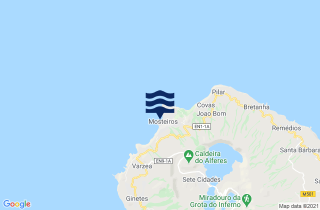 San Miguel - Ponta dos Mosteiros, Portugal tide times map