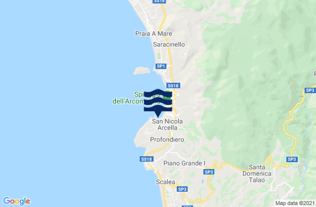 San Nicola Arcella, Italy tide times map