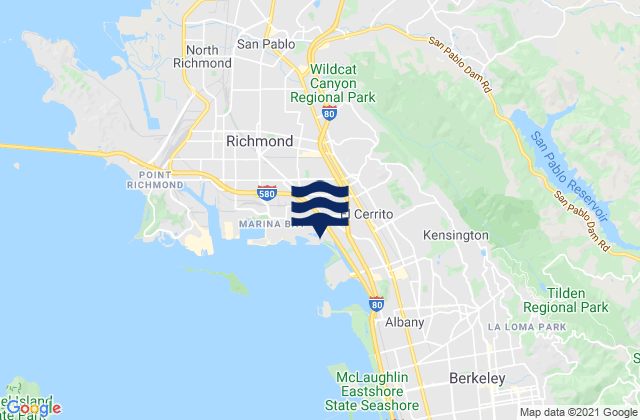 San Pablo, United States tide chart map