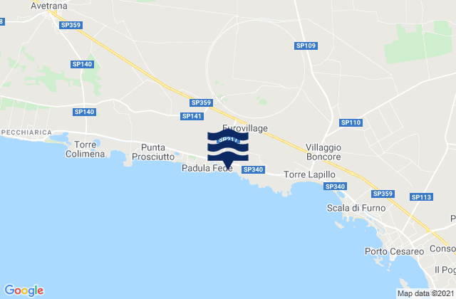 San Pancrazio Salentino, Italy tide times map