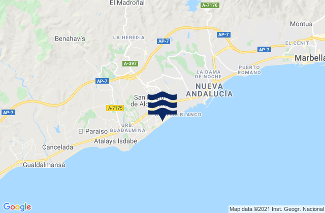 San Pedro de Alcantara, Spain tide times map
