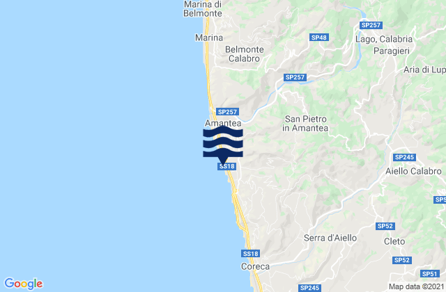 San Pietro in Amantea, Italy tide times map