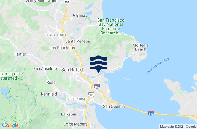 San Rafael, United States tide chart map