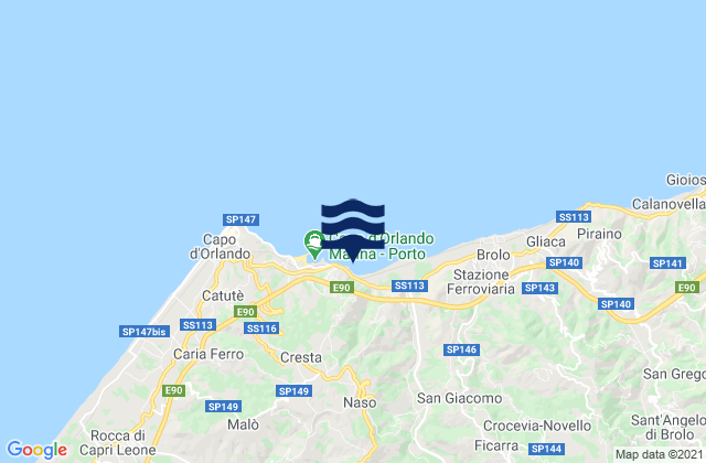 San Salvatore di Fitalia, Italy tide times map